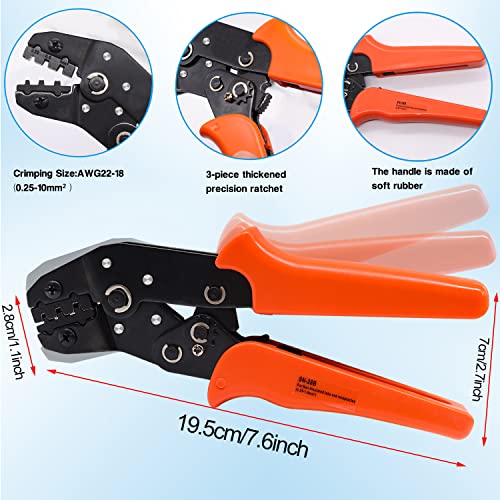 Taiss Dupont Crimping Tool Kit with 600PCS 2.54mm Dupont Connector Kit SN-28B Ratcheting Wire Crimper Plier,1/2/3/4/5/6/7 Pin Housing Dupont Connector Male Female Pin Header Crimp Terminal AWG28-18 - style: 600PCS kit