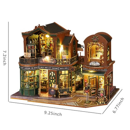 Plustopoy DIY Miniature House Kit, Bookshop Book Nook for Adults - style: Twilight Bookstore