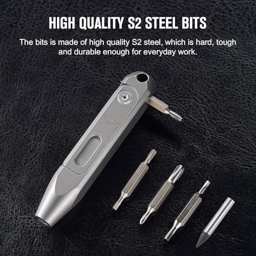 OKNIFE Otacle D1 Titanium 9-in-1 Small EDC Pocket Screwdriver Set - color: Titanium-grey