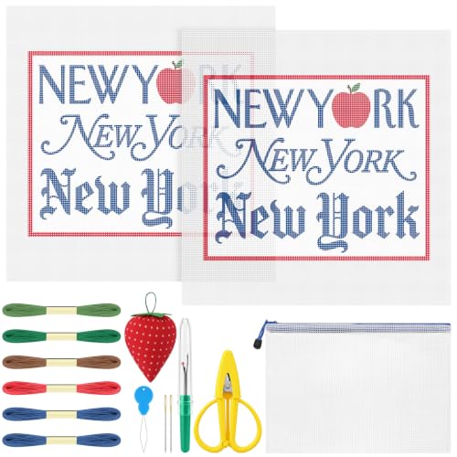 XunYee 17 Pcs New York Needlepoint Kit for Beginners Adults Starters - style: New York