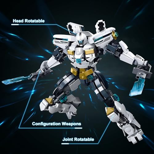 HIGH GODO Ice Warrior Mech Building Set, Cool City Protector Battle Model for Adults Teens 14+, Creative Action Robot Gifts Perfect for Christmakis Birthday (561 Pieces)