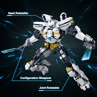 HIGH GODO Ice Warrior Mech Building Set, Cool City Protector Battle Model for Adults Teens 14+, Creative Action Robot Gifts Perfect for Christmakis Birthday (561 Pieces)