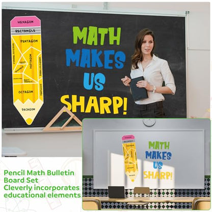 Mooliwe 32 Pcs Math Bulletin Board Pencil Cutouts Classroom Decor