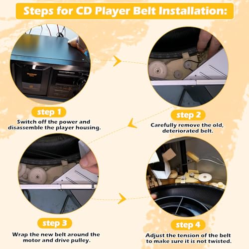 Upgrade 2 Door Belt CD Player Belts and 4 Drive Belts Compatible with Sony