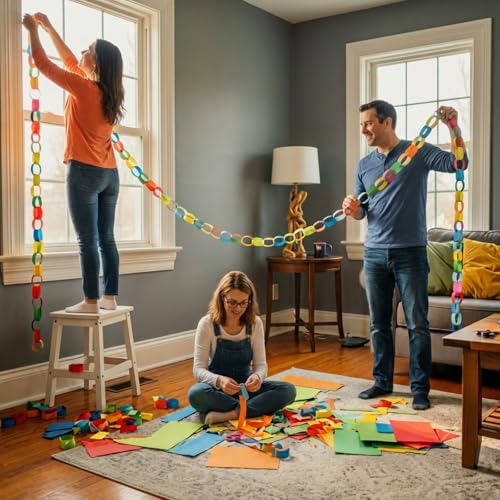 360 Sheets Paper Chain Garland Paper Kit, 3 x 8 in, Vibrant - color: Vibrant, size: 3 x 8 in