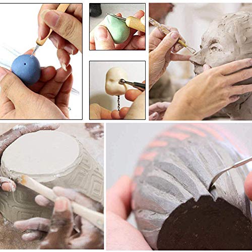LAMPTOP 61Pcs Pottery Ceramic Tools & Polymer Clay Sculpting Tools Set for Pottery Modeling Clay Tools and Carving, Air Dry Clay Tools