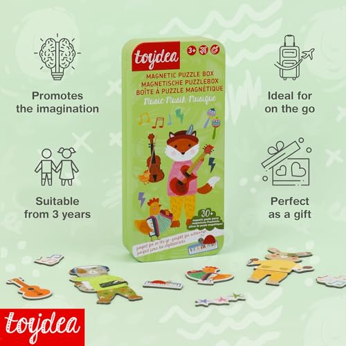 Magnetic Puzzle Box for Kids Ages 3-5, Music Travel Puzzle Game - color: Animal & Music