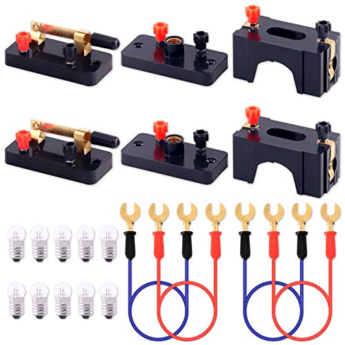 Keadic 20Pcs Science Circuit Kit Physics Experiment Model Kit Electrical Light Bulb Experiment Kit Physics Electronic Science Experiment Kit for Homeschool
