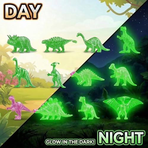 12 Glow in The Dark Dinosaur Eggs, Excavation Kit with Magnifier - style: 12 Dinosaur Eggs(Glow in The Dark)