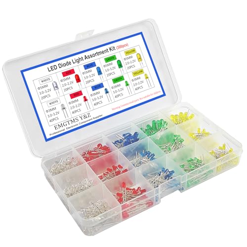 300 Pcs 3mm & 5mm LED Diode Assortment Kit