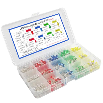 300 Pcs 3mm & 5mm LED Diode Assortment Kit