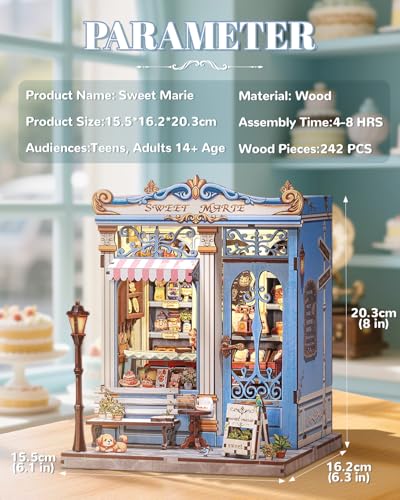 Book Nook Kit for Adult and Teens, French Dessert Miniature House Kit - color: Sweet Marie