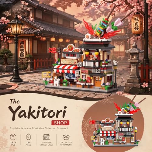 JYLWSMHMU Japanese Yakitori House Building Blocks Set Mini Street View Izakaya Construction Kit Unique Collectible Display Model and Creative Gift Idea - color: Japanese Yakitori House