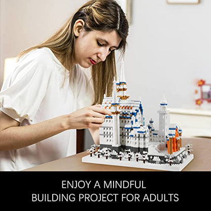 Vziimo Germany Swan Stone Castle Micro Building Blocks Set, Famous World Architecture Model Collection Building Toys for Teens Adults 14+ (2800 PCS) - style: Castle