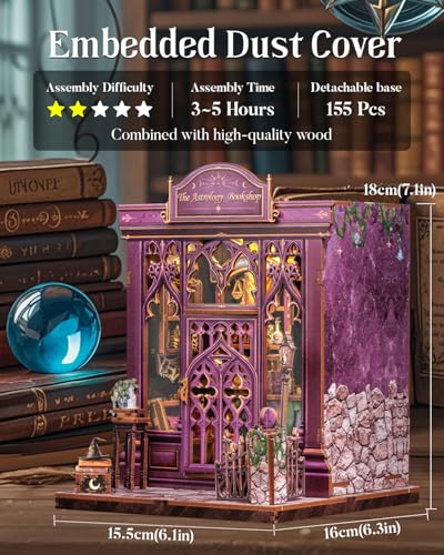 Cutefun Book Nook Kit - DIY Miniature Dollhouse Kit for Adults and Teens - color: The Astrology Bookshop