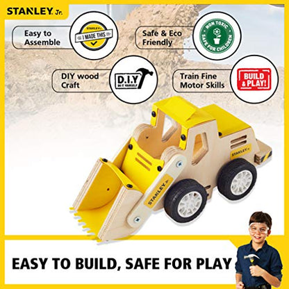 Stanley Jr. Construction Toy Truck Front Loader Wood Craft Kit - DIY Assemble Toy for Kids