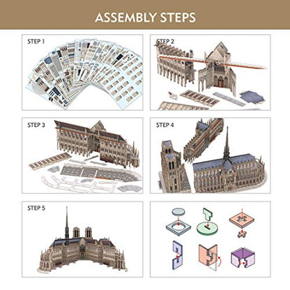 CubicFun 3D Puzzles for Adults - Large Notre Dame de Paris 3D Puzzle - style: Notre Dame de Paris