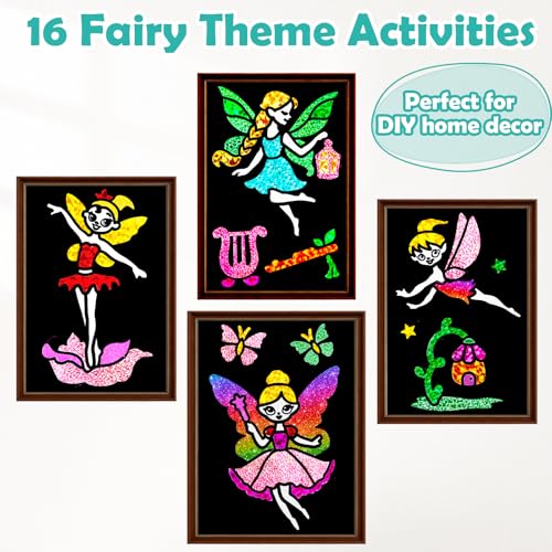 FUNNYB&G Foil Art Craft Kit for Kids, Sparkly Birthday Gift Toy for Girls - style: Fairy