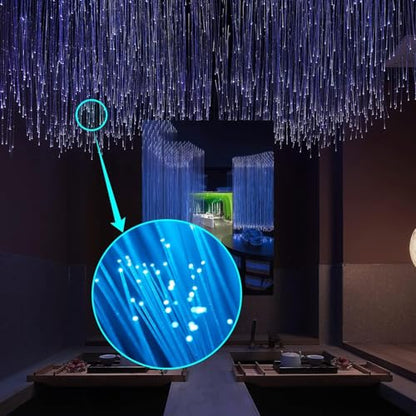 AMKI Plastic 0.04in/1mm Diameter 656ft(200Meter) PMMA Fiber Optic Roll End Glow Cable for All Kind Led Star Ceiling Light Kit - color: 656ft, size: 0.04in
