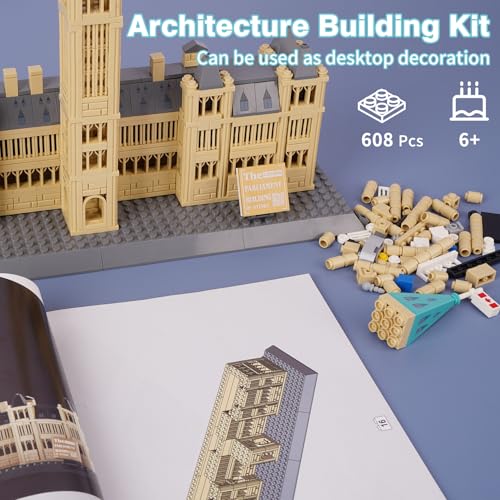 Oichy Parliament Hill Model Building Kits, World Famous Architectural Building Blocks Set, Ottawa Parliament Toy Set for Adults and Kids(608 PCS) - color: Parliament Buildings