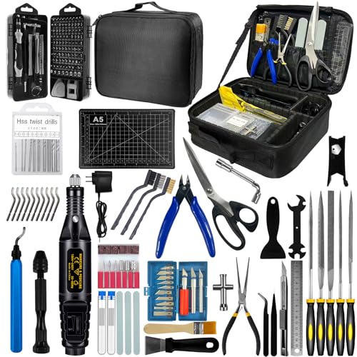 212Pcs 3D Printer Tool Kit with 3D Printer Accessories Bring Tool Box Includes Deburring Ideal for Disassembly Cleaning and Precision Machining Toolboxes - size: L