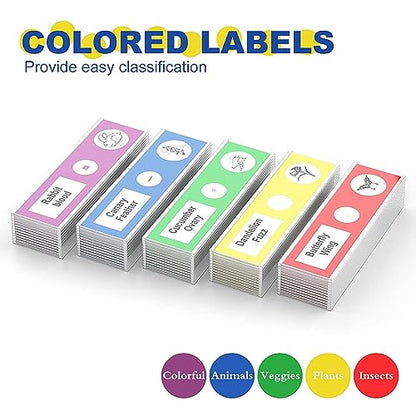 Jiusion 60Pcs Prepared Microscope Slides Specimen Set for Stereo Microscope - size: 60Pcs