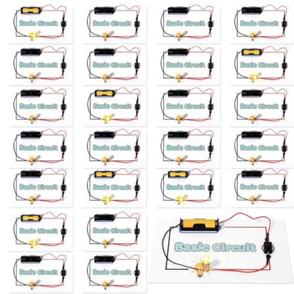 Soulchen 24 Sets STEM Electric Circuit Kit Bulk Basic Circuits Science Bulb Light Experiments for Beginners STEM Projects Circuit Board Building Kits Teaching Teachers Parents Experiment Educational