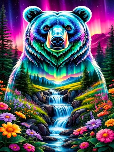 Okarina Diamond Art Kits for Adults & Beginners, Bear Diamond Painting Kit - color: HMDPUS-25903