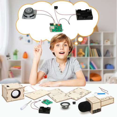 Stem Projects Karaoke Machine Toys for Boys Age 8-12 12-14 Science Kit Building Own Bluetooth Speaker & Microphone DIY Electronics Kit for Kids Kid 9-12 Boy Toys Birthday Gift 8 9 10 11 13 Teen Girl
