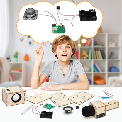 Stem Projects Karaoke Machine Toys for Boys Age 8-12 12-14 Science Kit Building Own Bluetooth Speaker & Microphone DIY Electronics Kit for Kids Kid 9-12 Boy Toys Birthday Gift 8 9 10 11 13 Teen Girl