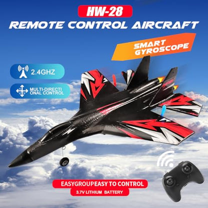 SU27 RC Fighter 6-Axis Gyro RTF Upgraded Plane 2 Batteries - color: Black Su27