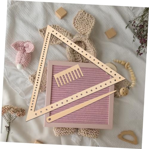 DIYEAH Weaving Loom Crafting Triangle Set Portable Loom Board Tool with Shuttle and Comb for Yarn Tapestry Bracelet and Handcraft Weaving Projects