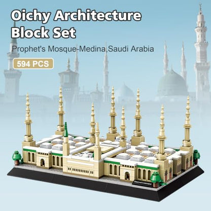 Oichy Prophet's Mosque Building Blocks Set Landmark Architecture Model Kit - color: Prophet's Mosque Set
