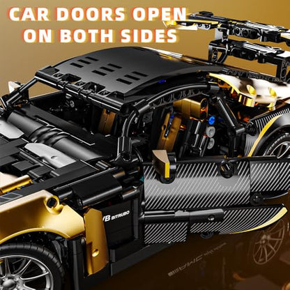 APAWR 1:14 MOC Building Set Raceing Model, Sports Car Building Blocks Toys Boys or Adults Kits，Super Cars for Boys Age 8+and Adult，Collectable Model Car Building Kit(1368pcs)