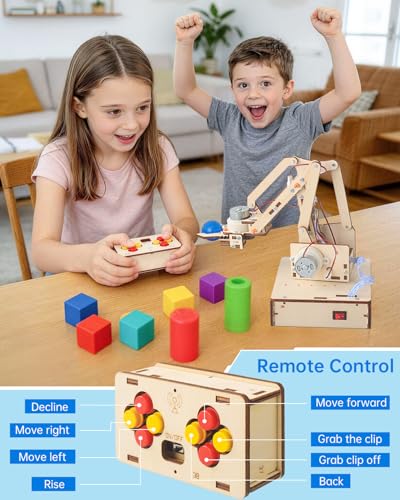 Robot Arm Kits, Robotics for Kids Ages 8-12 14-16 STEM Toys, DIY Science Experiment Engineering Building Circuits Projects, Birthday Gifts for 9 10 11 13 14 15 16+ Year Old Boys Girls Teens Adults