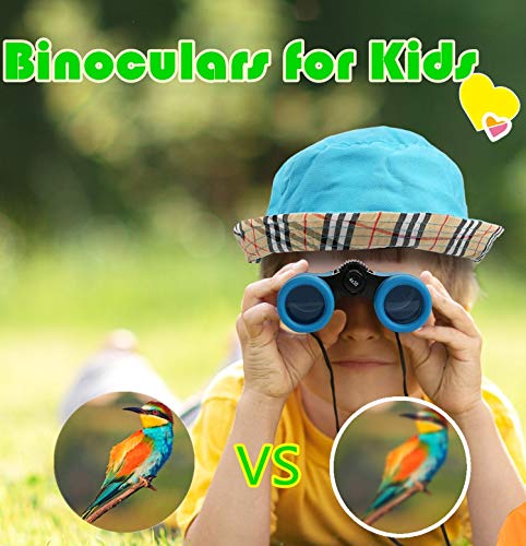 Scotamalone Kids Binoculars Shock Proof Toy Binoculars Set for Age 3-12 Years Old Boys Girls Bird Watching Educational Learning Hunting Hiking Birthday Presents - color: blue, size: one pc