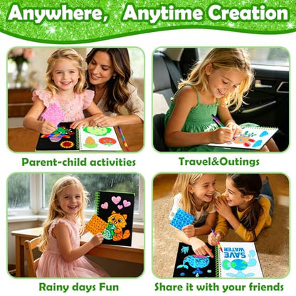 FUNNYB&G Foil Art Craft Kit for Kids, Sparkly Birthday Gift Toy for Kids - style: Going Green