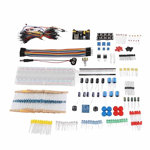 Electronics Component Kit, Starter Fun Assortment with Resistor Capacitor Diode Module, for Beginners Learning to Program R3 Development Board