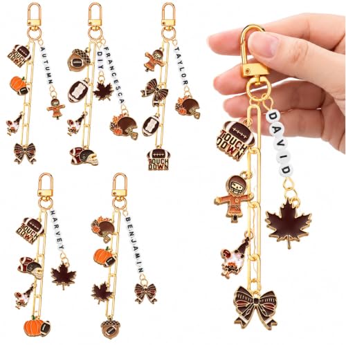 CraftyDream 558 Pcs Fall Football Charm Keychain Making Kit DIY Craft Gift - style: Fall Football