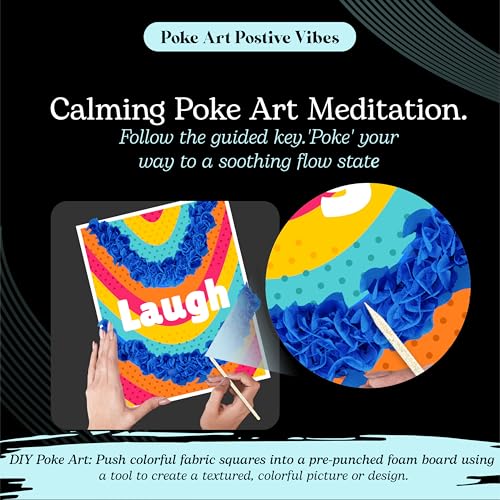 Unwynd Poke Art Positive Vibes Flower Bouquet Kit for Adults, Women & Teens - style: Positive Vibes