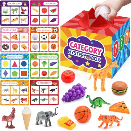 Montessori Sensory Toys for 3-8 Year Olds | 58-Piece Learning & Sorting Games with Mystery Box | Preschool Activities & Speech Therapy Gifts | Easter Basket Stuffers, Birthday Gifts for Boys & Girls