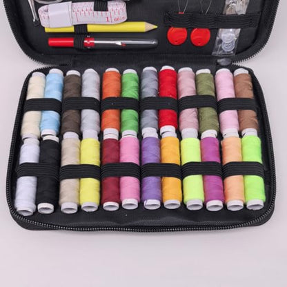 130PCS Sewing Kit with Case,Marcoon Needle and Thread Kit with Sewing Supplies and Accessories for Kids,Adults,Beginner,Home,Travel,Emergency Including Scissors,Measure Tape,Needle Threader - color: 130pcs-black