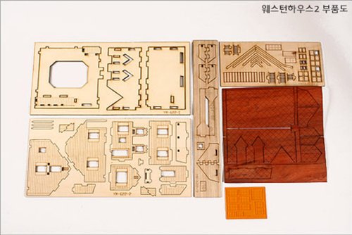 DESKTOP Wooden Model Kit Western House 2 by Young Modeler