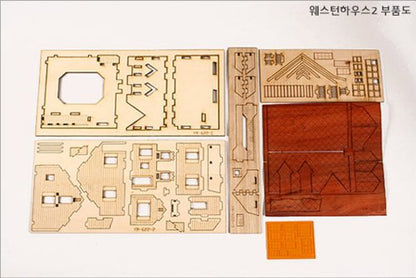 DESKTOP Wooden Model Kit Western House 2 by Young Modeler