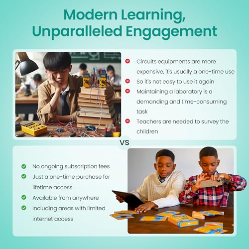 STEM Circuits Learning Kit for Kids | Hands-On Electronics Projects with Augmented Reality Educational Flashcards | Homeschool & Classroom Science Activity with Learning App