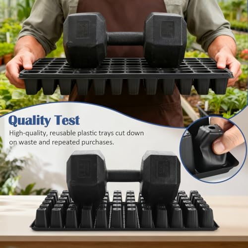 4-Pack 1020 Trays with Grow Light & 72 Cell Plug & 6.3" Tall Humidity Domes - size: 4p 1020Trays+6.3''Domes+72 Plugs+Lights