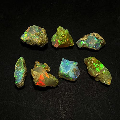 AAA Quality Natural Ethiopian Opal Jumbo Fire Rough 25 Carats 5-8 Pcs, Natural Opal Gemstones Raw For cutting cabbing polishing DIY art and craft, 10-15 MM, White
