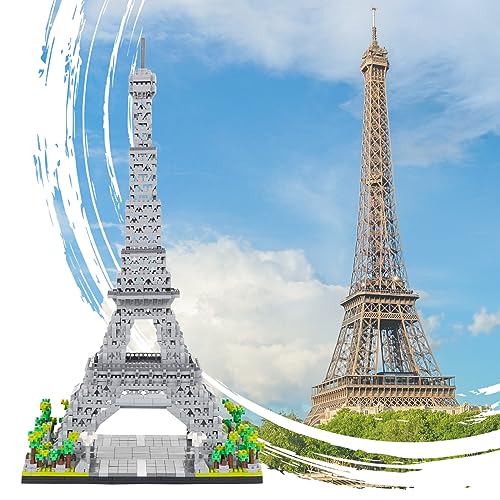 Building Blocks Set 3585 Pieces Architecture Eiffel Tower Model Building Kit World Famous Architecture Model Micro Building Blocks - color: Eiffel Tower