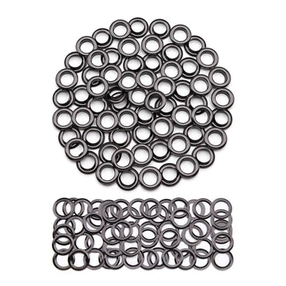 SEMINI 100 Sets 10mm Gunmetal Grommet Eyelet Kit for Fabric Leather Crafts - color: Gunmetal,10mm,100Set