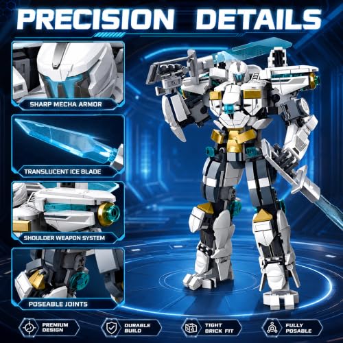 Ice Warrior Mech Building Blocks Sets 561 PCS - style: White Robot